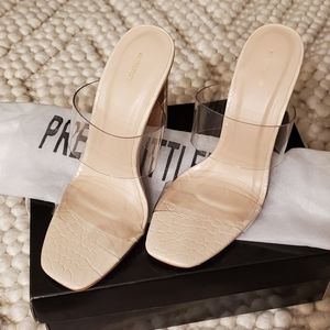 Clear Nude Sandal Heels